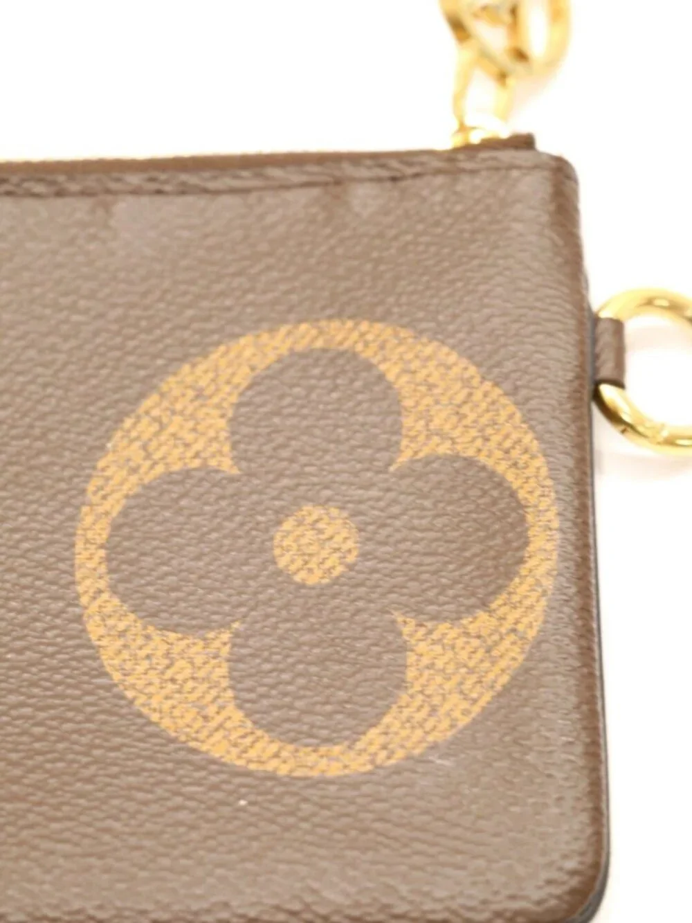 LOUIS VUITTON Trio Monogram Giant Canvas Coin Purse Wallet Key Pouch Brown 1pc